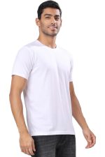 London Hills Solid Men's Round Neck Cotton Blend Half Sleeve Regular Fit T-Shirts - Image 3