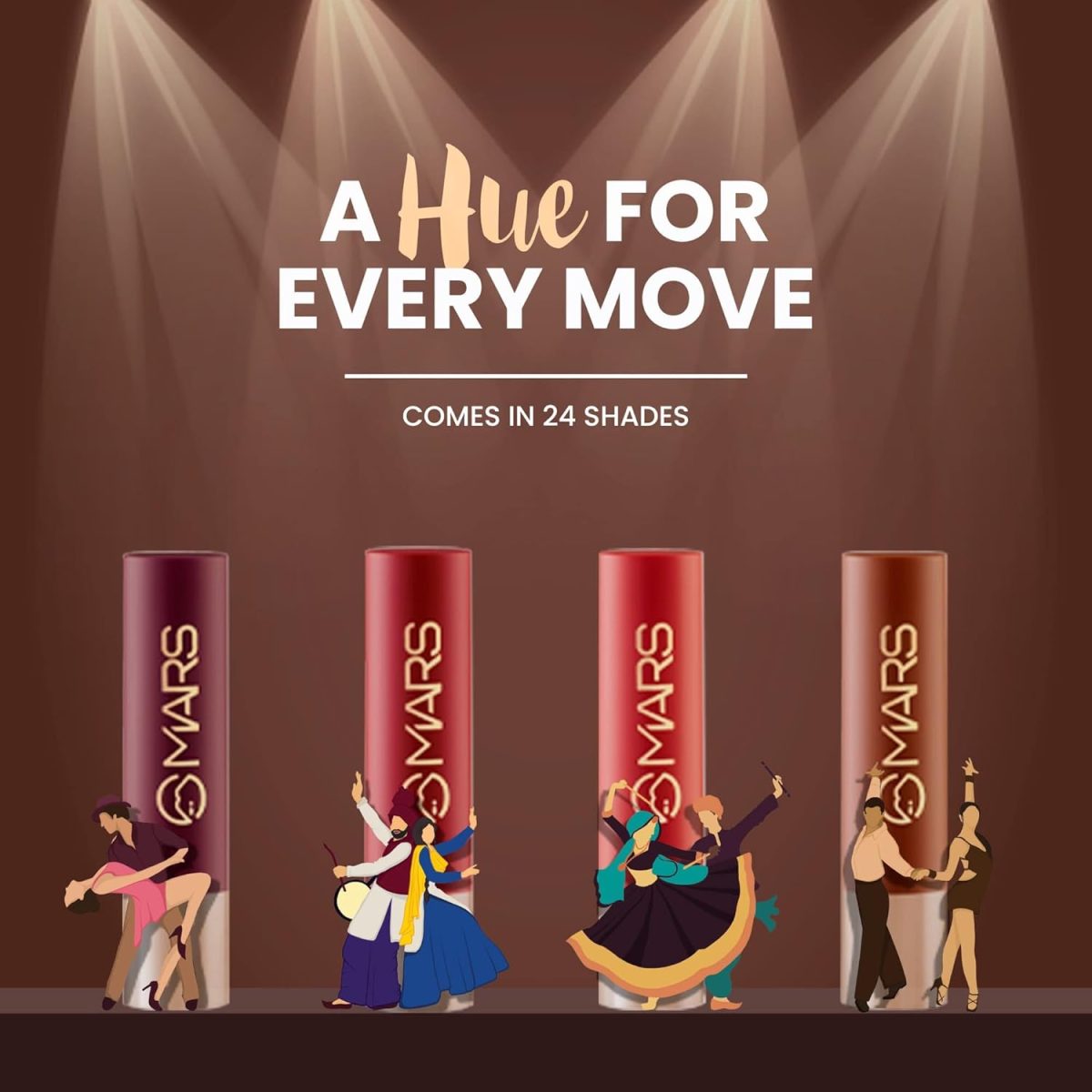 MARS Creamy Matte Long Lasting Lipstick for Women | Creamy Lipstick | Single Swipe Application | Smooth & Light Weight (3.2 gm) (12-Khoobsurat Kuchipudi) - Image 3