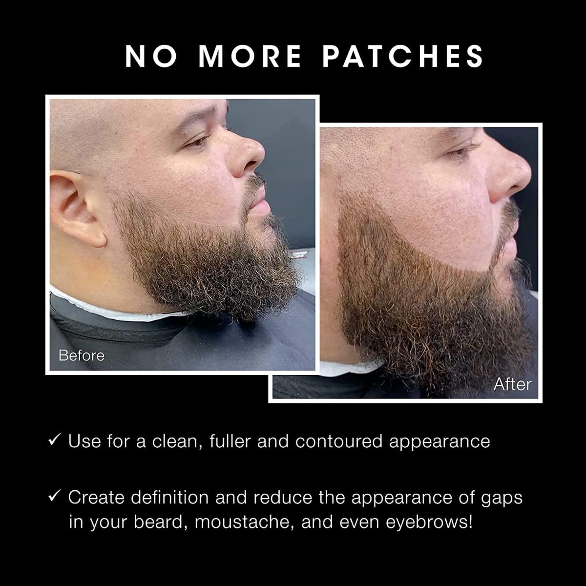 FEORA Beard Color Pencil for Men, Beard Filling Waterproof Sweat Proof Pen Kit for Patchy Areas/Male Mustache Repair Shape, Beard, Moustache & Eyebrows, Enhance Facial Hair, Mustache and Beard - Image 2