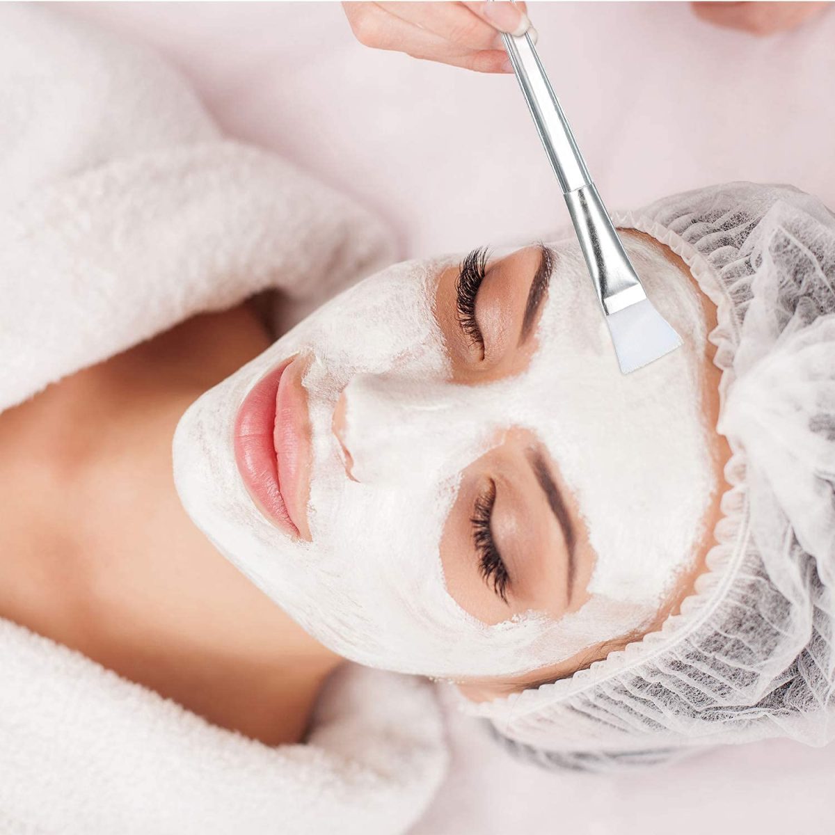 Shidara 6pcs Facial Brushes - Soft Fan Mask Brushes for Chemical Peel, Acid Peel & Facial Gels - White - Image 4
