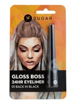 SUGAR Cosmetics Gloss Boss 24Hr Glossy Eyeliner Gel With Brush | Smudeproof & Waterproof - 01 Back In Black (Black Eyeliner) | 3Ml - Image 6