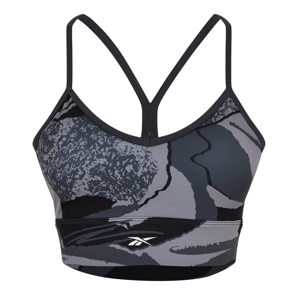 Reebok Women's Satin 91% Pes/9% El-Interlock-Hydrophilic Finish/Print-Digital Sublimation-Disperse Classic Workout Sports Bra - Image 2