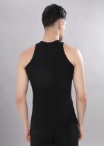 Dollar Bigboss Men's Derby Black & Grey Melange RN Vest (Pack of 2) - Image 5