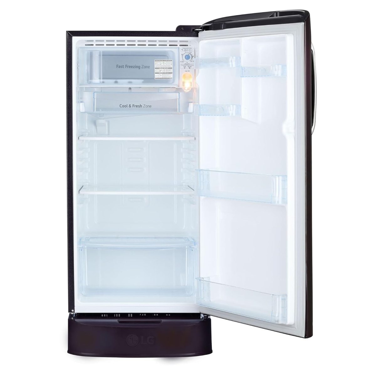 LG 185 L, 5 Star, Smart Inverter, Direct Cool Single Door Refrigerator (GL-D201APIU, Purple ILAN, Moist N Fresh, Auto Smart Connect & Base Stand Drawer) - Image 11