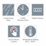 Glen 2000W Infrared Induction Stove with Grill Rack for Barbecue, Crystal Glass Plate, Digital Display, 3 Preset Cooking Modes, Touch Control, Infrared Cooktop Hot Plate (SA3074_Infra) - Image 7