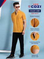 Lux Cozi Men's Solid Relaxed Fit Polo Shirt - Image 3