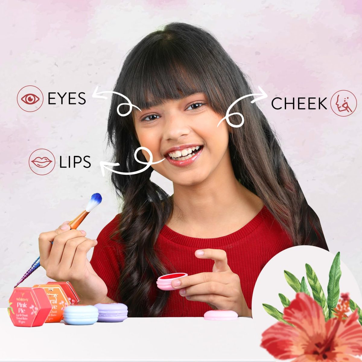 Whimsy Beauty Lip N Cheek Tint For Girls, Preteen And Teens|Kids Natural Lip Balm With Jojoba Oil And Vitamin E For Lips, Eyelids & Cheeks|Kids Makeup Safe|Skin Friendly Lip Balms For Girls - Pink - Image 6