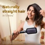 Philips Hair Straightener Brush - Naturally Straight Hair in 5mins, 5X Better Frizz Free Hair I Style with 2X More Volume | Shiny and Smooth Hair I No Scalp Burns | ThermoProtect Technology I Keratin Bristles I 2 Temperature settings | BHH880/10 - Image 2