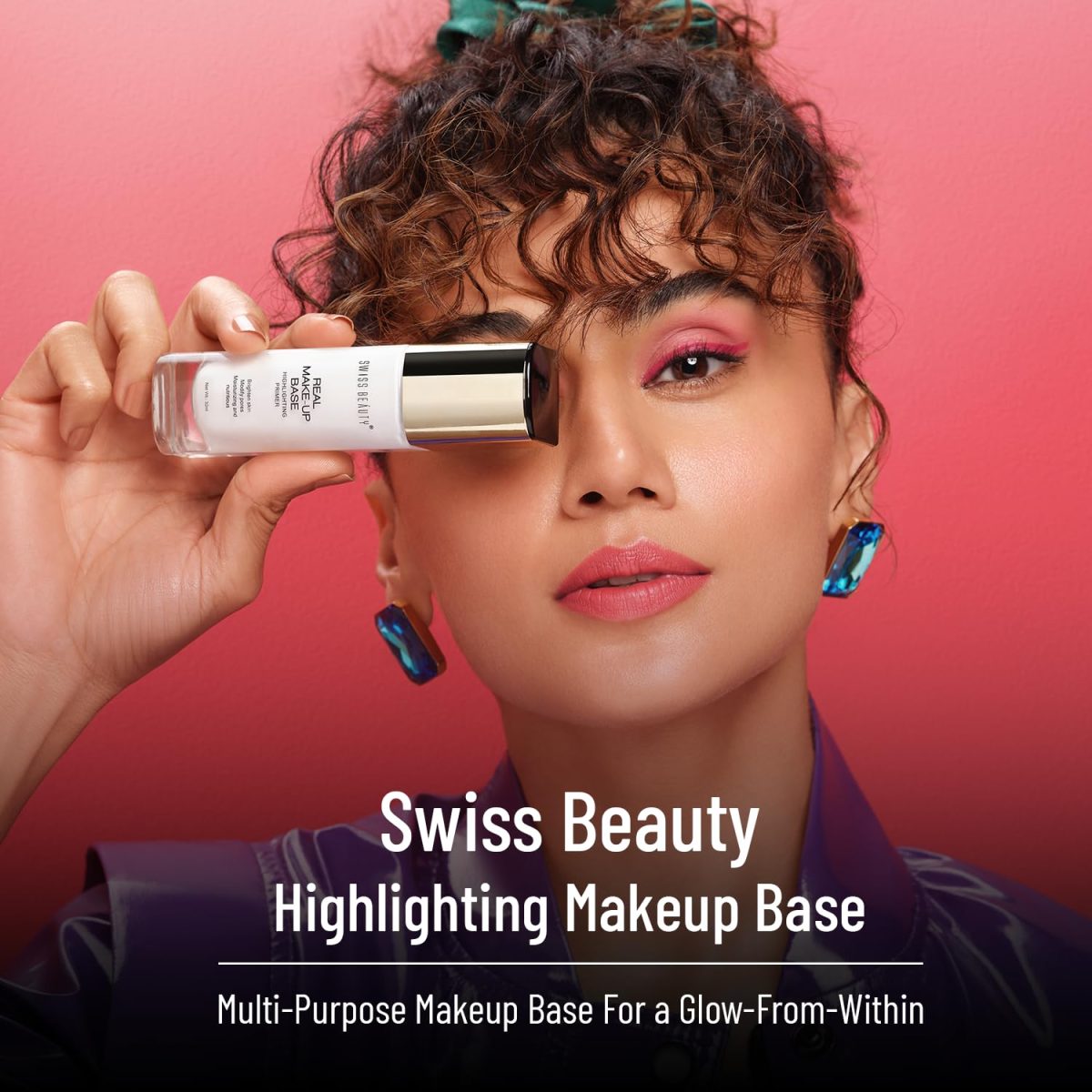 Swiss Beauty Real Makeup Base Highlighting Primer| Skin-Hydrating Poreless Primer With Natural Glow Finish For Face Makeup |Shade - Natural Tint, 32Ml - Image 3