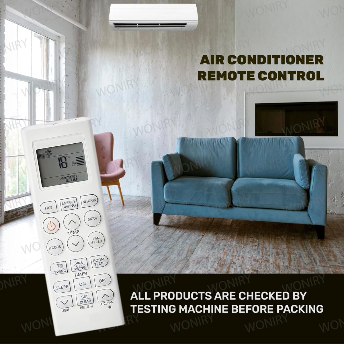 Woniry Air Conditioner Remote Control Compatible for LG AKB73975614 Split AC Remote (36 I) - Image 2