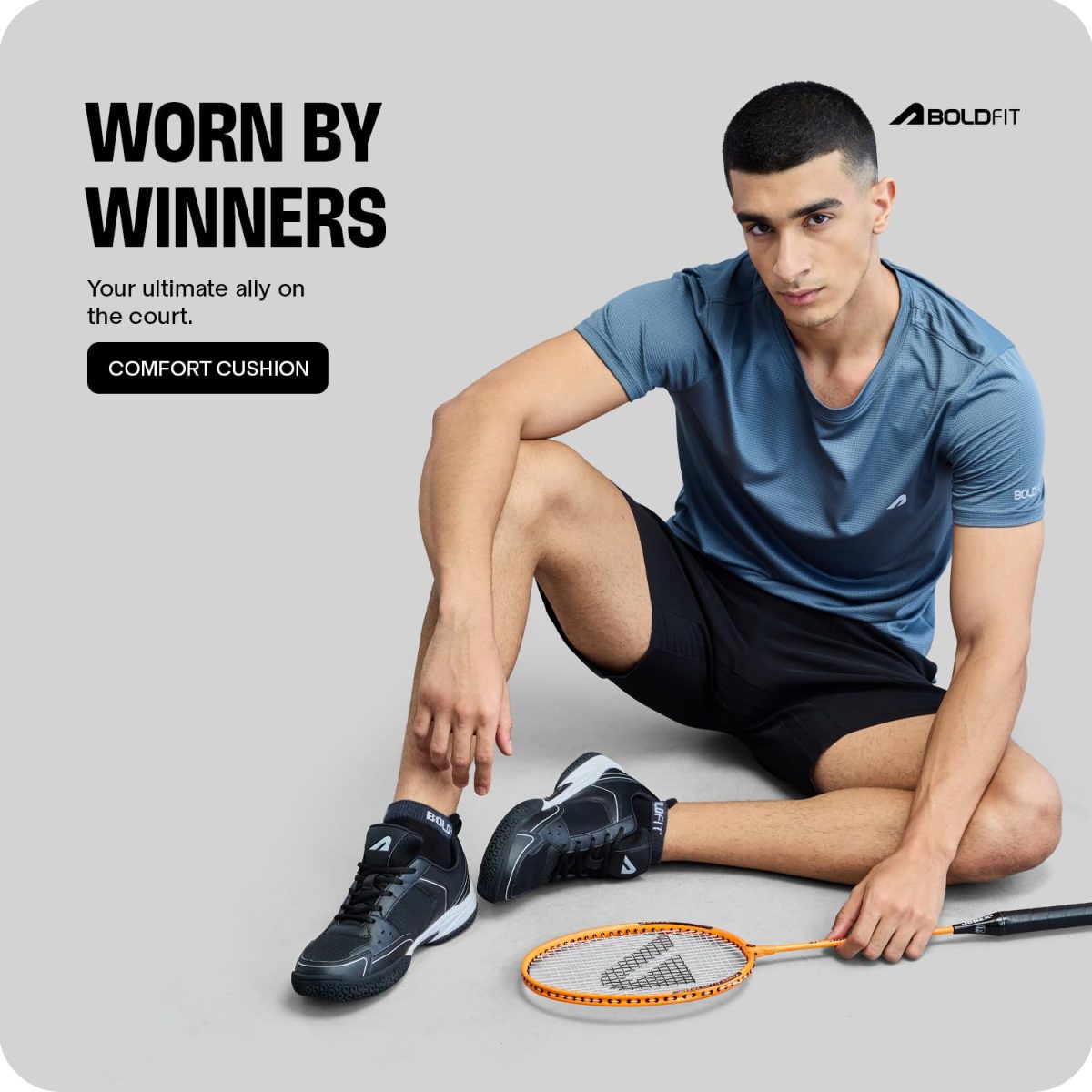 Boldfit Badminton Shoes Shuttle Non Marking Shoes for Badminton Men Light Badminton Shoes for Women & Badminton Shoes Men Breathable Non Marking Shoes for Badminton Anti Skid Pickleball Shoes Black 08 - Image 9