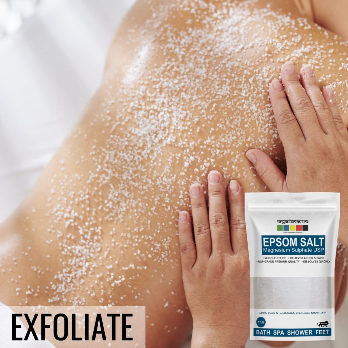 Organix Mantra Epsom Bath Salt Crystal and Bath | For refreshing bath soak, relieves aches & pain - 1KG - Image 5