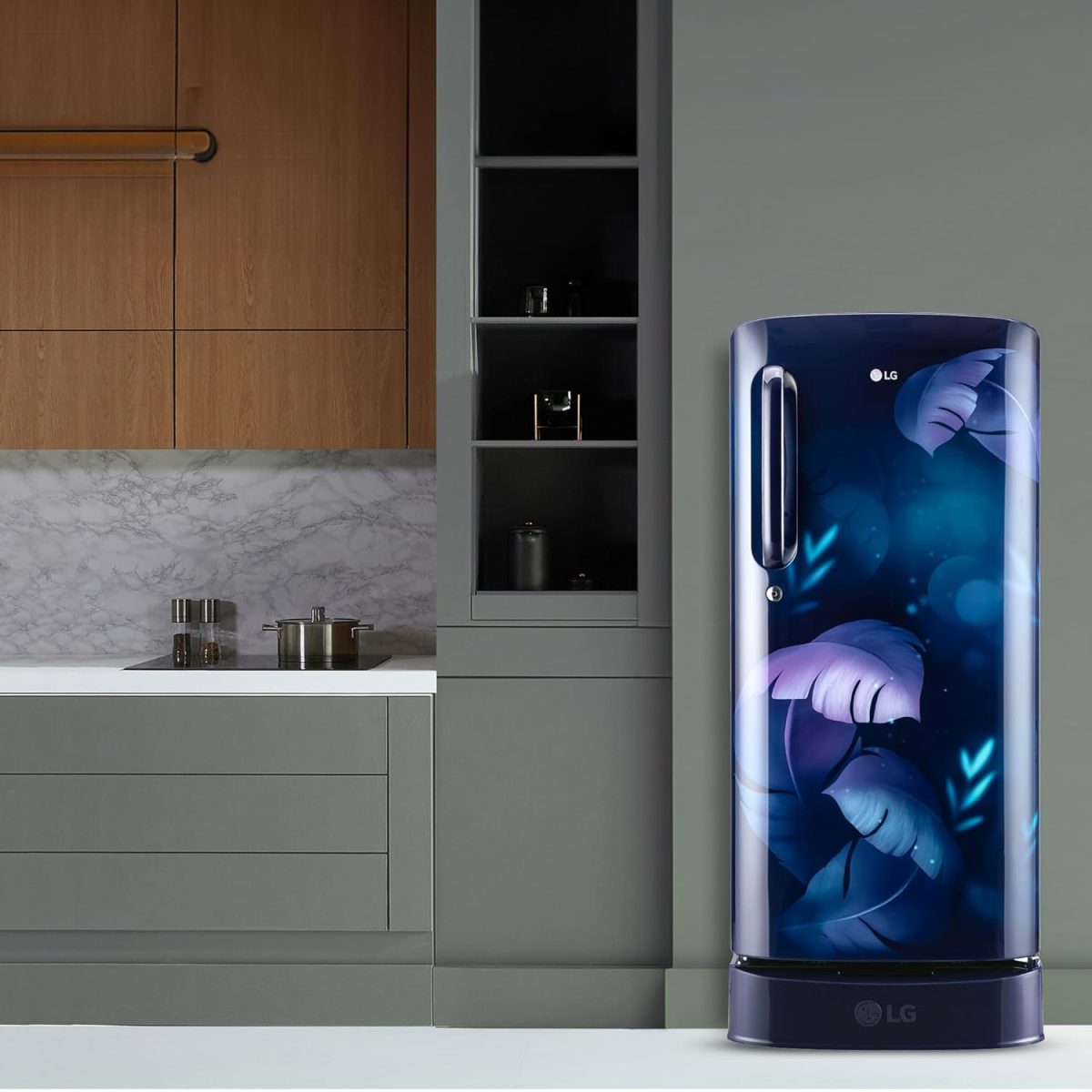 LG 185 L 5 Star Direct Cool Smart Inverter Compressor Single Door Refrigerator (GL-D201ABIU, Blue ILAN, Moist N Fresh, Auto Smart Connect with Base Stand Drawer) - Image 7