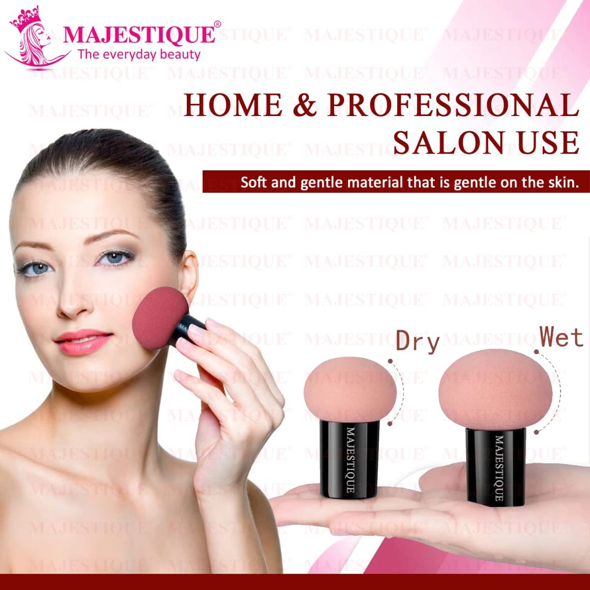 Majestique Blender Beauty Foundation Sponge | Mushroom Blender with Handle Case | Dual-use Cosmetic Sponge for Dry/Wet Application | Makeup Sponge - Color May Vary - Image 5