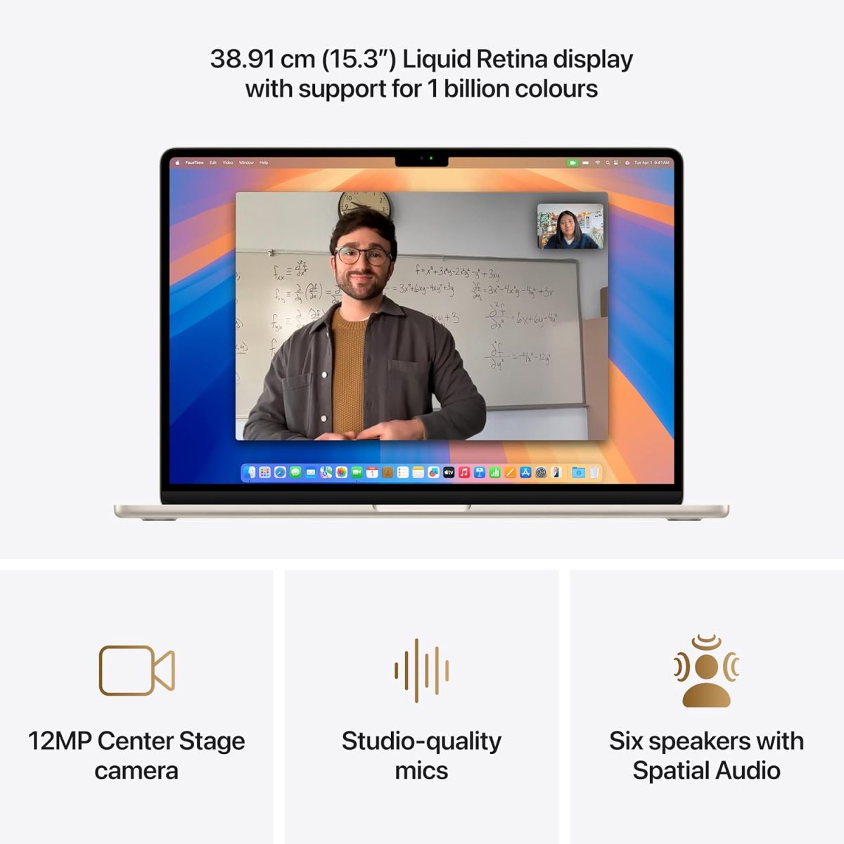 Apple 2025 MacBook Air (15-inch, Apple M4 chip with 10-core CPU and 10-core GPU, 16GB Unified Memory, 256GB) - Starlight - Image 3