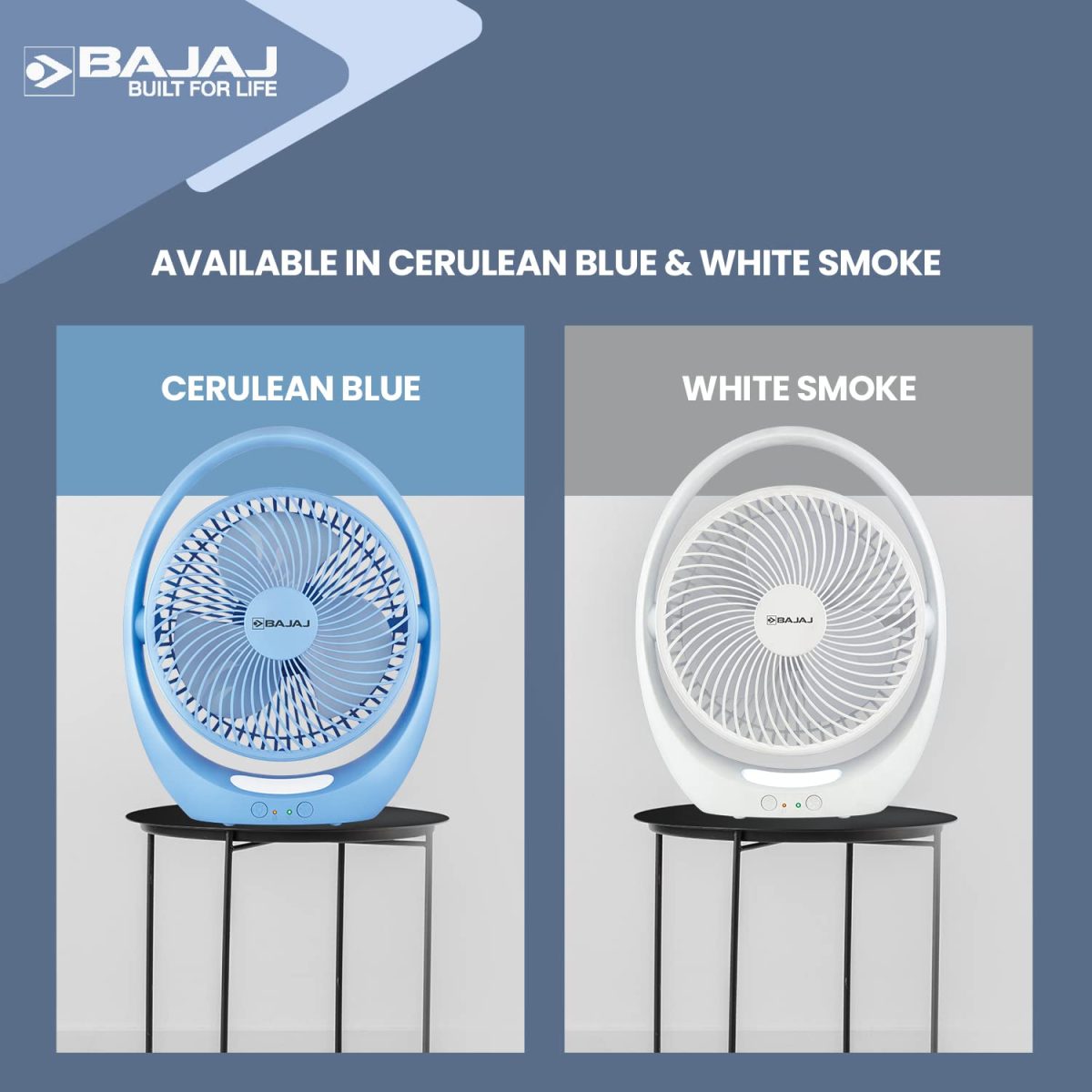 Bajaj Pygmy Go 178MM Mini Fan with LED Lighting | Rechargeable | USB Charging | 4-hours Battery Backup | 3 Speed | 2-Light Brightness Setting | High Speed | Portable【Blue】 - Image 8