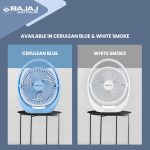 Bajaj Pygmy Go 178MM Mini Fan with LED Lighting | Rechargeable | USB Charging | 4-hours Battery Backup | 3 Speed | 2-Light Brightness Setting | High Speed | Portable【Blue】 - Image 8