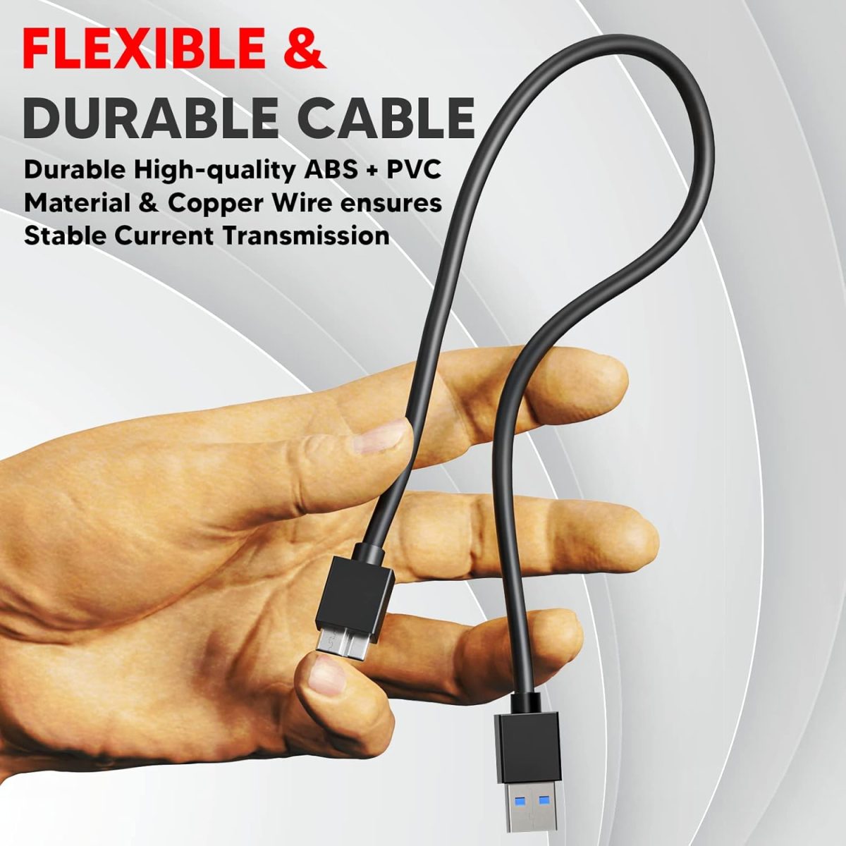 Lapster USB 3.0 A to Micro B SuperSpeed for hard disk cable - short cable - Image 2