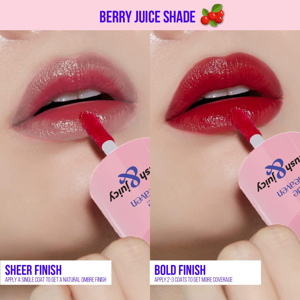 Blue Heaven Blush & Juicy Lip & Cheek Tint Infused With Pomegranate & Strawberry Extract|Multipurpose 3 In 1 Lip Tint|Long Lasting,Water Proof & Hydrating Liquid Blush,Berry Juice,9Ml,Glossy - Image 5