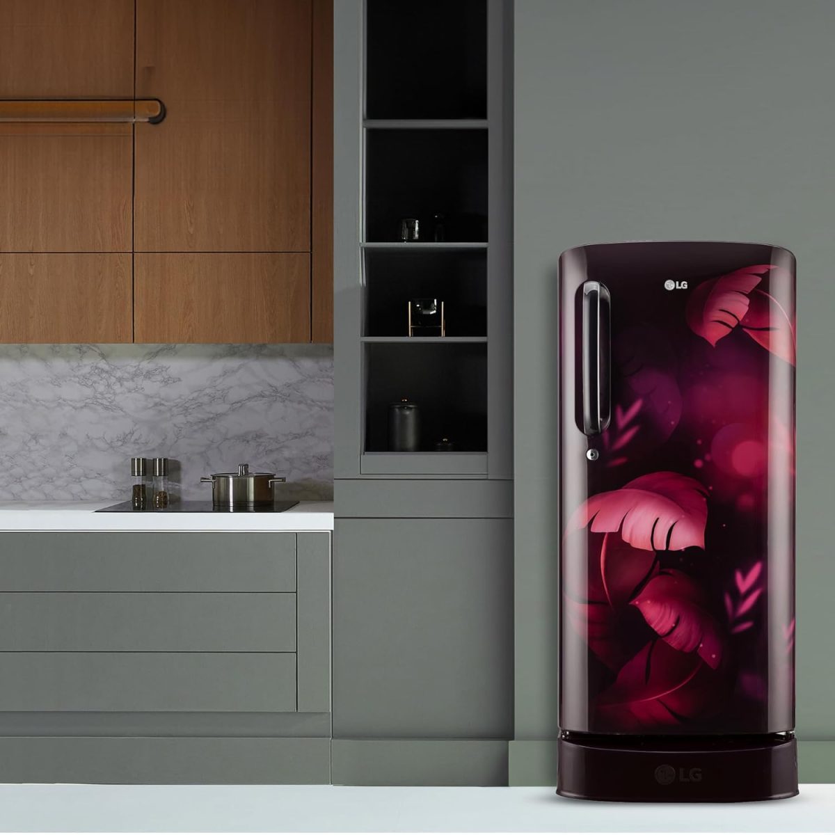 LG 185 L, 5 Star, Smart Inverter, Direct Cool Single Door Refrigerator (GL-D201APIU, Purple ILAN, Moist N Fresh, Auto Smart Connect & Base Stand Drawer) - Image 7