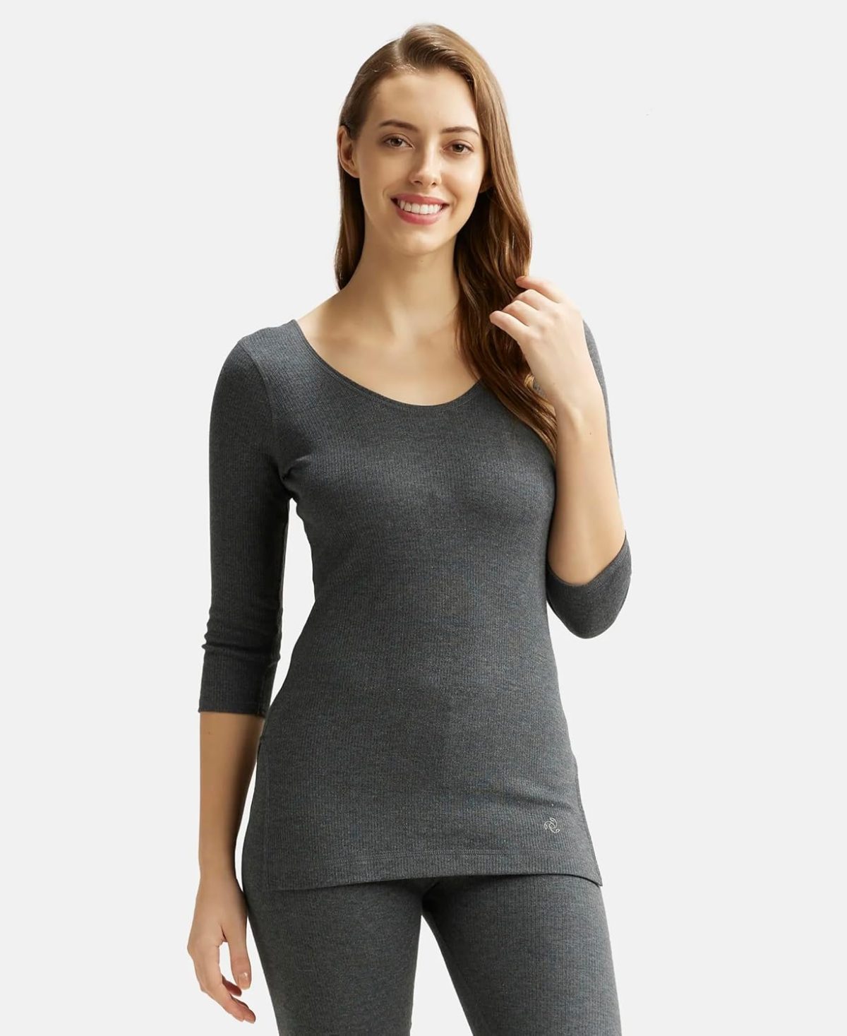 Jockey 2503 Women's Super Combed Cotton Rich Three Quarter Sleeve Slim Fit Thermal Top with Stay Warm Technology - Image 5