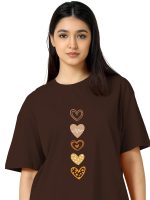 TQH Women's Casual Printed Round Neck, Oversized Longline Drop Shoulder Boho Style T-Shirt - Image 4