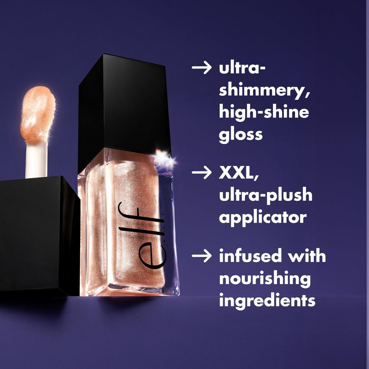 e.l.f. Glow Reviver Lip Oil, Nourishing and Hydrating with High-Shine Glimmer Finish & Sheer Wash Of Color, Minty Scent, Non-Sticky, Vegan & Cruelty-free, Divine Wine - Image 4