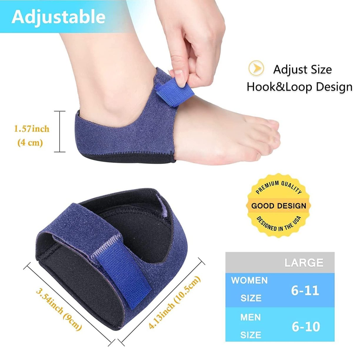 Gel Heel cups Silicon Heel Pad for Heel Ankle Pain, Heel Spur Shoe Support Pad for Men and Women Shock Cushion Pad for Heels Cushion Heel Blue (GEL PAD BLUE PAIR) - Image 3