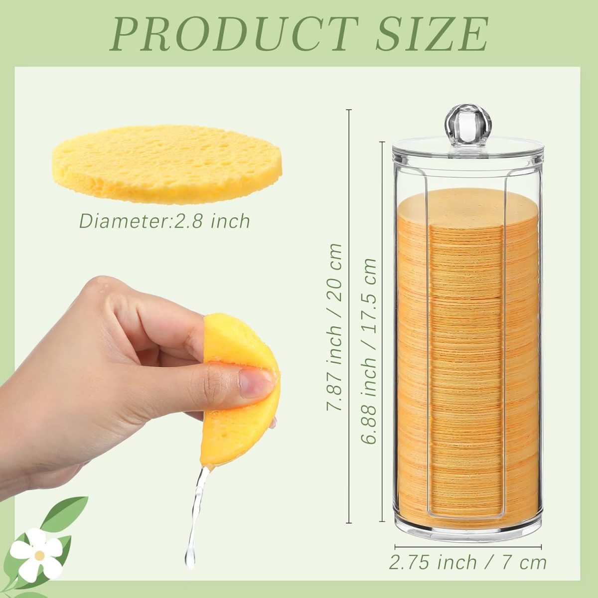120 Pcs Compressed Facial Sponges Natural Face Exfoliator Disposable Face Sponges for Cleansing Round Soft Facial Scrubber Pads with Storage Container for Makeup Removal Esthetician Supplies Travel - Image 4