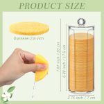 120 Pcs Compressed Facial Sponges Natural Face Exfoliator Disposable Face Sponges for Cleansing Round Soft Facial Scrubber Pads with Storage Container for Makeup Removal Esthetician Supplies Travel - Image 4