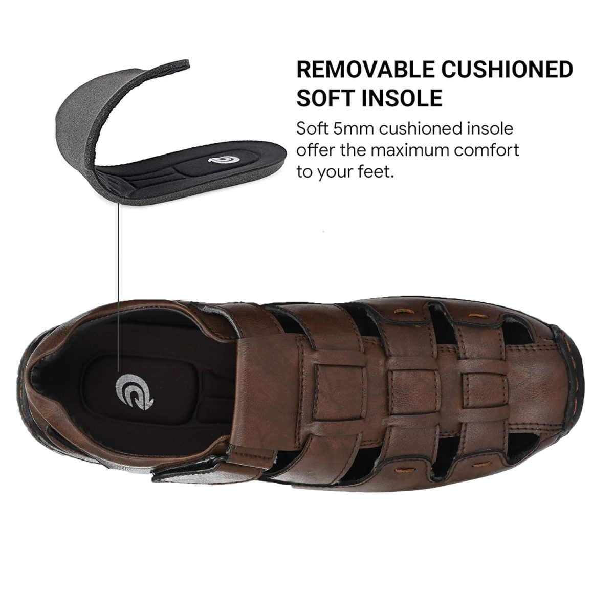 Centrino Men's Casual Fisherman Adjustable Sporty Summer Closed Comfortable Toe Sandals with Premium PU Padding (6114) - Image 4