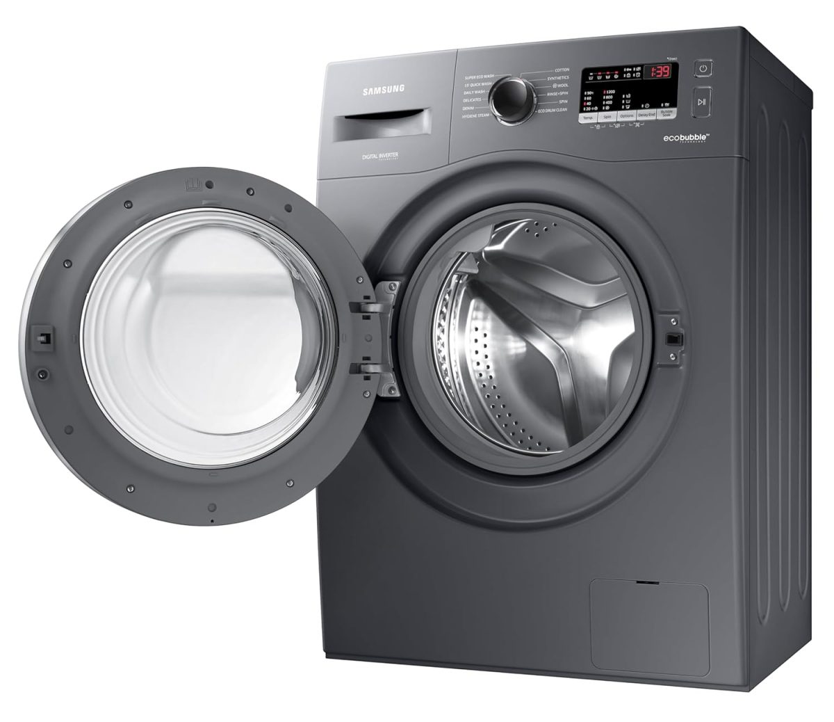 Samsung 7 kg, 5 star, EcoBubble Technology, Hygiene Steam with Inbuilt Heater, Digital Inverter, Fully-Automatic Front Load Washing Machine (WW70R22EK0X/TL, INOX GRAY) - Image 11