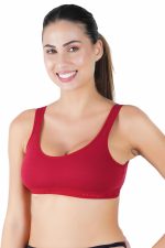 B-SOFT Molded Women Sports Bra,Non-Padded, Full Coverage for Women & Girls Beginners Non-Wired T-Shirt Gym Workout Bra, Activewear - Image 2