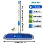 Livronic Plastic Wet And Dry Cotton Pad Floor Mop 67X14X5 (18-Inch Head) With 4 Feet Telescopic Handle Floor Cleaning Mop|Home|Office|Hotels|Hospitals (Set Of 1) (18 Inch Full Set With 1 Extra Pad.) - Image 4