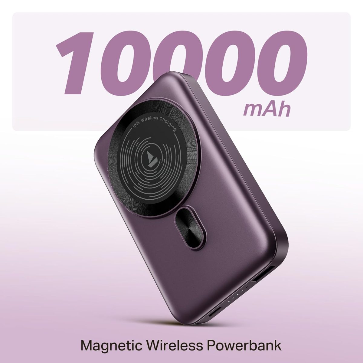 boAt New Launch EnergyShroom PB331 (Magsafe) 10000mAh Magnetic Wireless Powerbank, 15W Wireless & 22.5W Wired Charging for (iPhone 16,15,14,13 & 12, Android & Other Qi Enabled Devices) (Purple) - Image 7