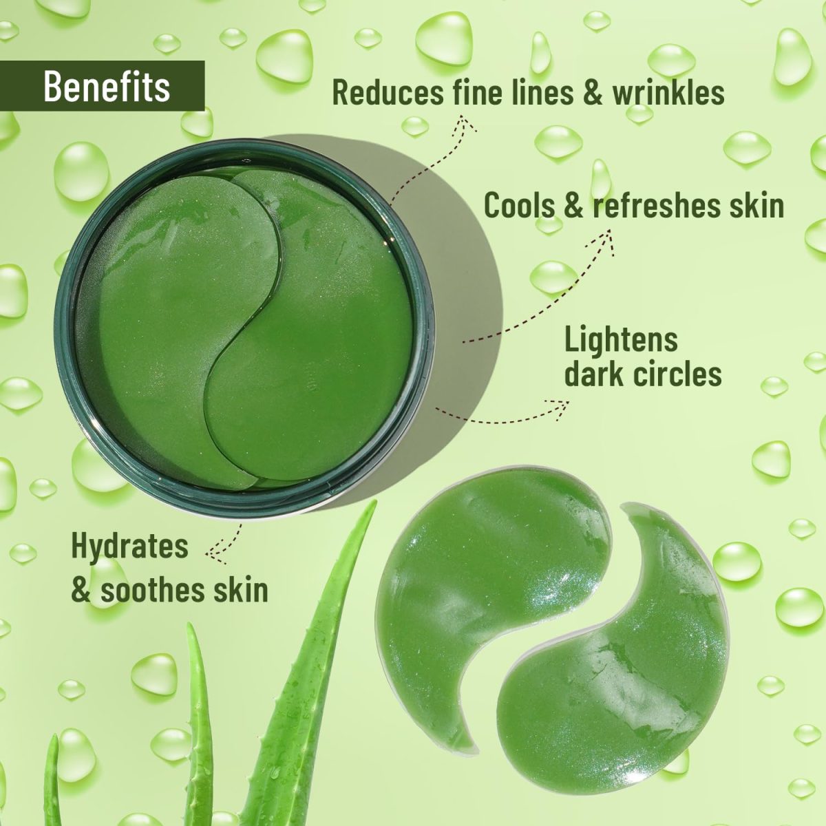 Swiss Beauty Hydra Anti Wrinkle Eye Serum Patch| Treats Dark Circles, Fine Lines And Wrinkles | Enriched With Collagen And Aloe Vera Extract | Shade- Aloevera, 60 Pcs| - Image 6