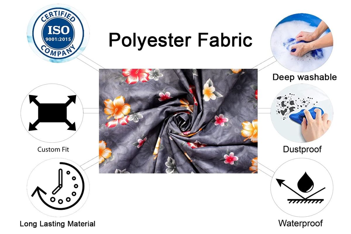 The Furnishing Tree Washing Machine Cover Floral Grey Compatible for Godrej 7.5 Kg Fully-Automatic Top Loading WTEON ADR 75 5.0 FDTH GPGR - Image 3