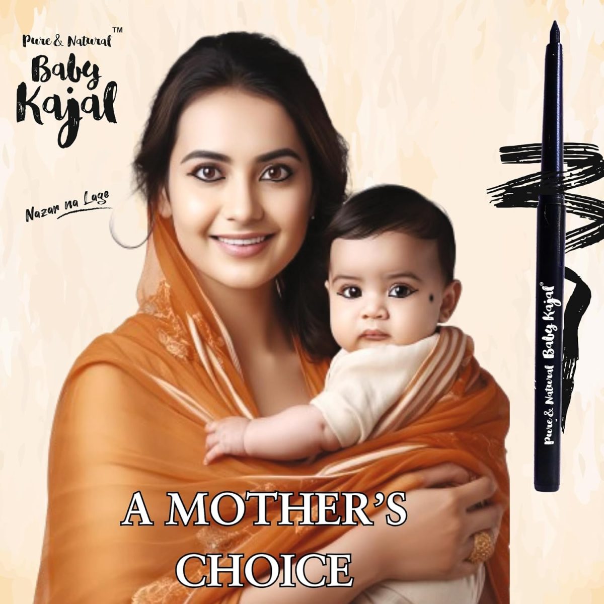 Baby kajal for new born Pencil - Pure and Natural | Sai Kajal | Chemical-Free Organic kajal pencil for babies | Nazar Na Lage | Gentle & Safe for kids, Anti-Inflammatory | 3.5 gm (Pack of 1) - Image 4