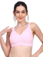 RACOS Non Padded Wire Free Full Coverage Broad Strap Heavy Bust Everyday T-Shirt Cotton Bra for Women B Cup in Multicolor for Daily Use - Image 4