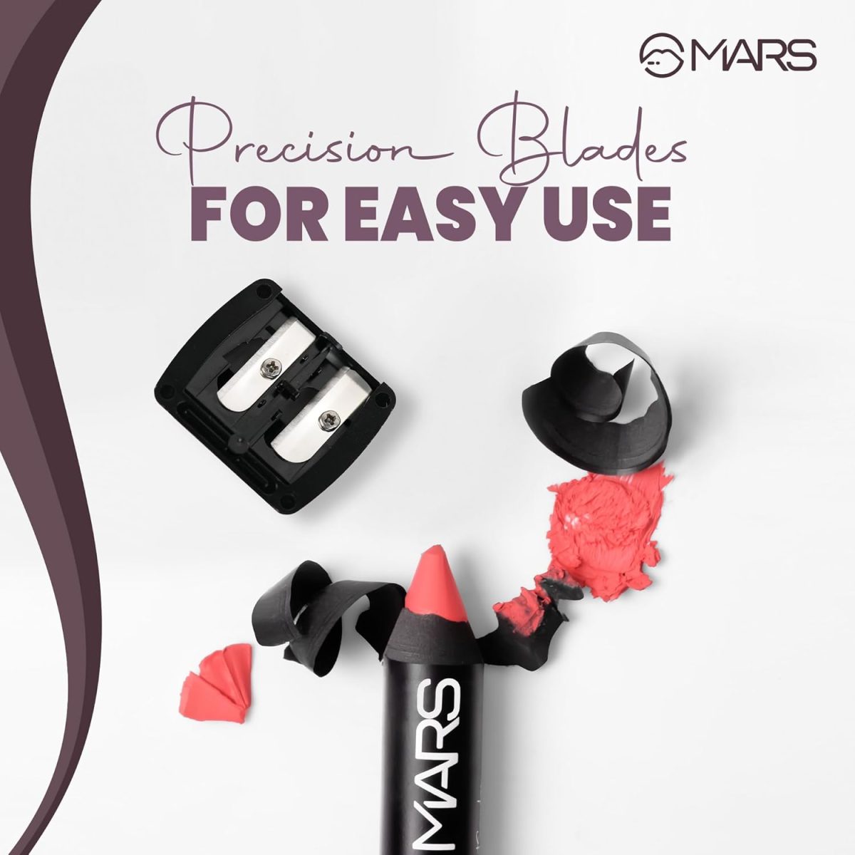 MARS 2in1 Dual Shapener I Professional Grade Sharpener | Sharpens Any Type of Pencil & Lip Crayon | Compact and Portable - Image 3