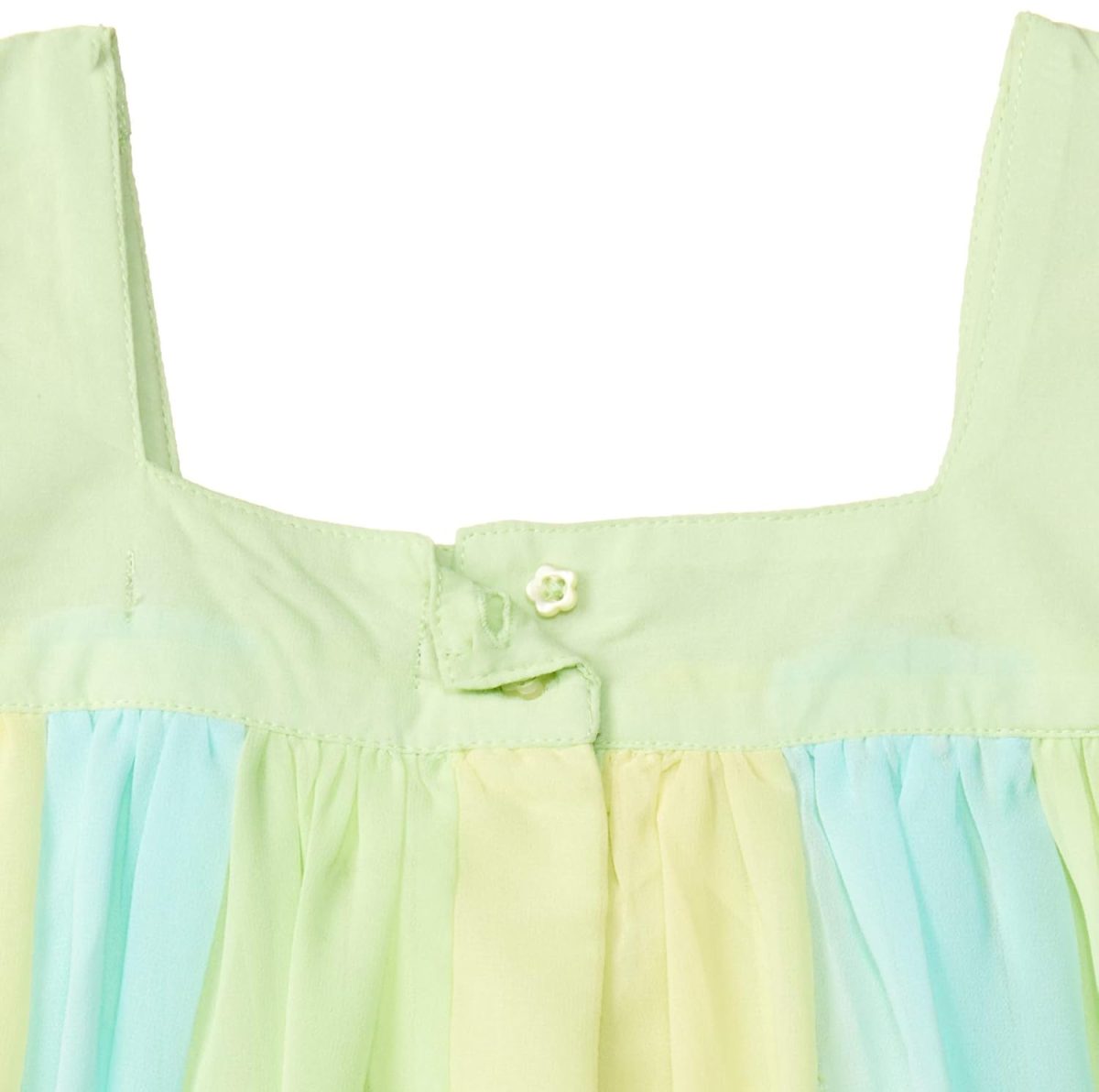 nauti nati Girls Yellow Blue Colourblocked A-Line Dress - Image 4