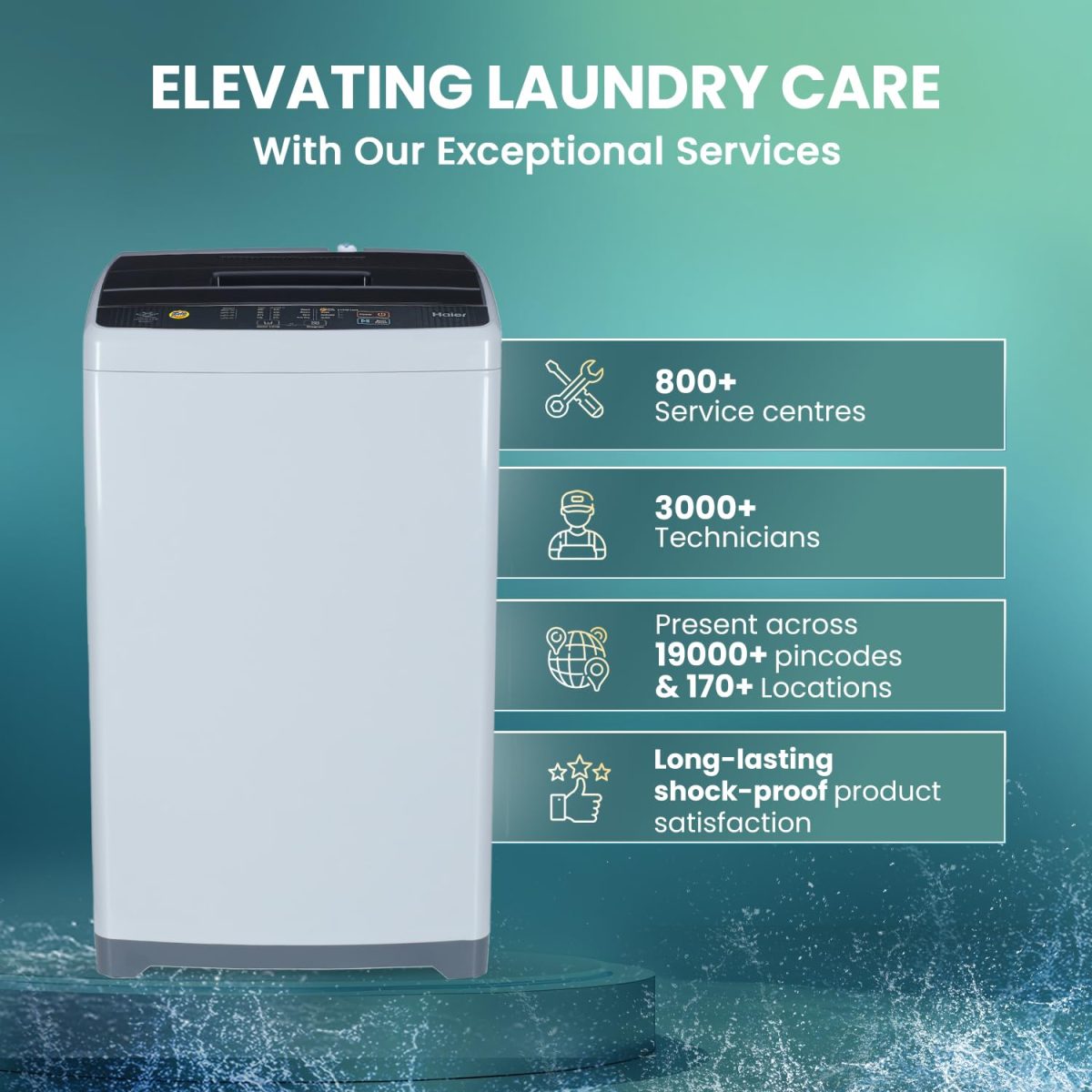 Haier 7 Kg 5 Star Fully Automatic Top Load Washing Machine with Oceanus Wave Drum, Magic Filter, 8 Wash Programs (HWM70-AE, Moonlight Silver, Stainless Steel Drum, 15 Mins Quick Wash) - Image 6