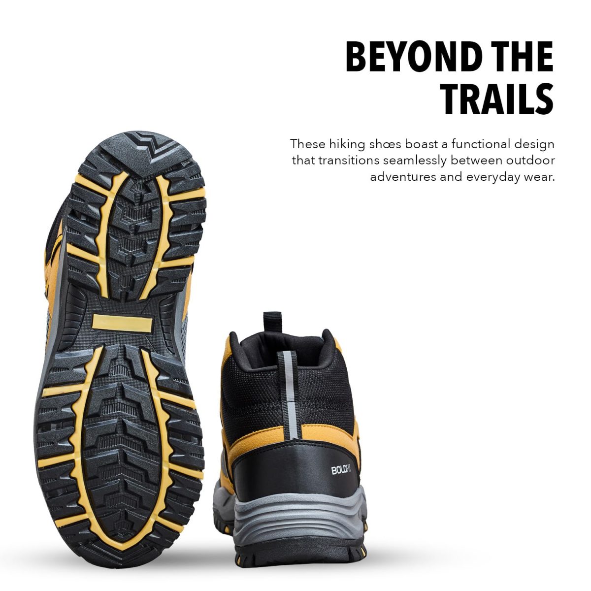 Boldfit Trekking Shoes for Men Hiking Shoes for Men for Outdoor High Neck Shoes for Men Anti Skid Boot Shoes for Men for Hiking, Trekking Shoes Water Repellent Tracking Shoes for Men - 8, Sandstorm - Image 6