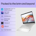 HP 15s, 12th Gen Intel Core i3-1215U Laptop (8GB DDR4, 512GB SSD) Anti-Glare, 15.6"/39.6cm, FHD, Win 11, MS Office 21, Silver, 1.69kg, Intel UHD Graphics, HD Camera, Dual Speakers, fy5011TU - Image 2