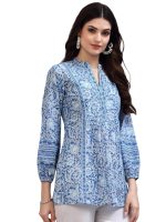 rytras Women's Floral Printed Cotton Regular Fit Top - Image 3