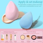 KIRA Makeup Sponge Set Beauty Blender with Egg Case, Soft Sponge For Liquid Foundation, Creams, and Powders Latex Free Wet and Dry Makeup (Multicolor 4 Big + 3 Mini + 4 Trangle -11 Pcs set) - Image 2