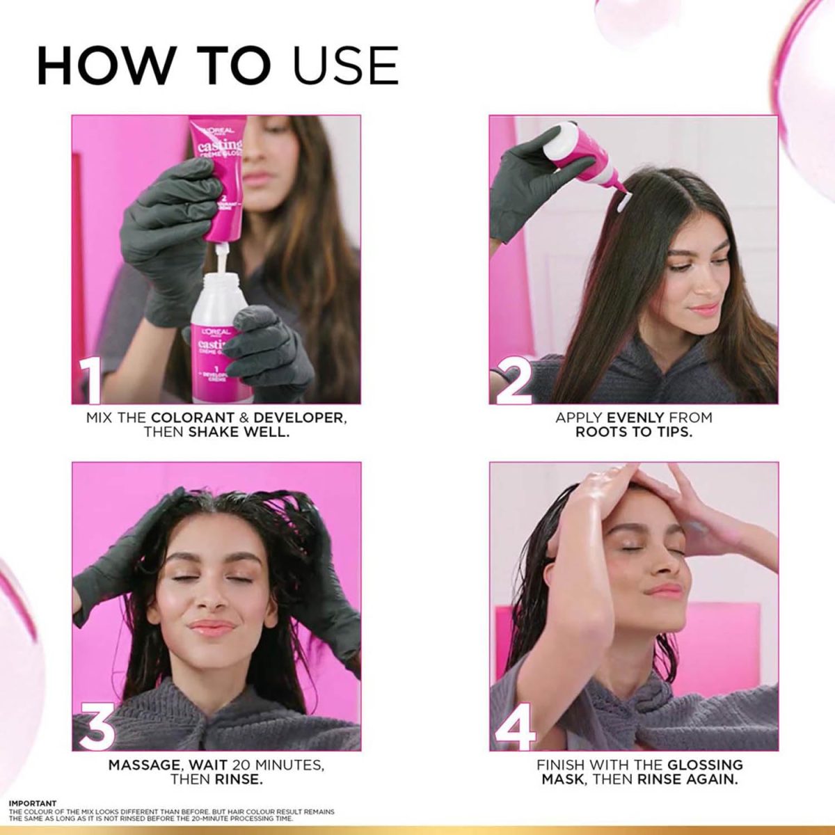 L’Oréal Paris Semi-Permanent Hair Colour, Ammonia-Free Formula & Honey-Infused Conditioner, Glossy Finish, Casting Creme Gloss, Darkest Brown 300, 60g+ 60ml +40g - Image 7