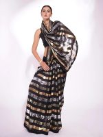 Pandadi Saree Women's Georgette Embroidery Sequance Work Saree With UnstitChed Blouse Piece - Image 5