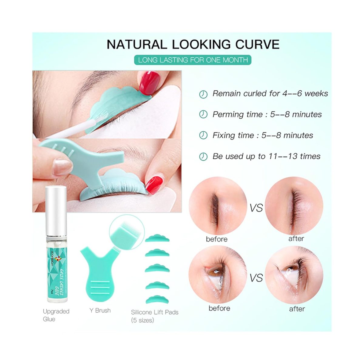 Lash Lift Kit Upgraded Version Glue Complete Eyelash Perm Kit 2024, for Professional Eyelash Lash Extensions, Lash Lifts, Lash Curling, Semi-Permanent Curling Perming Wave (BLUE KIT) - Image 5
