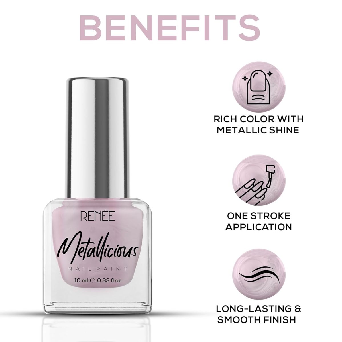 RENEE Metallicious Nail Paint- Light Chestnut 10ml | Quick Drying, Metallic Finish, Long Lasting, Chip resisting Formula with High Shine & Full Coverage | Acetone & Paraben Free - Image 3